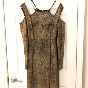 Next to You Black & Gold Bodycon Dress